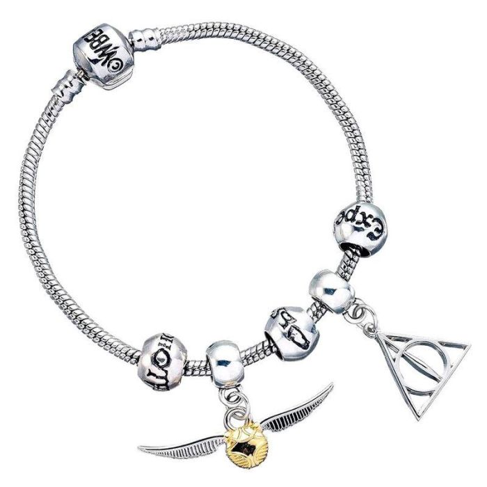 Pulsera plateada charms Deathly Hallows Snitch 3 Spellbeads Harry Potter 1 Pulsera plateada charms Deathly Hallows Snitch 3 Spellbeads Harry Potter 1
