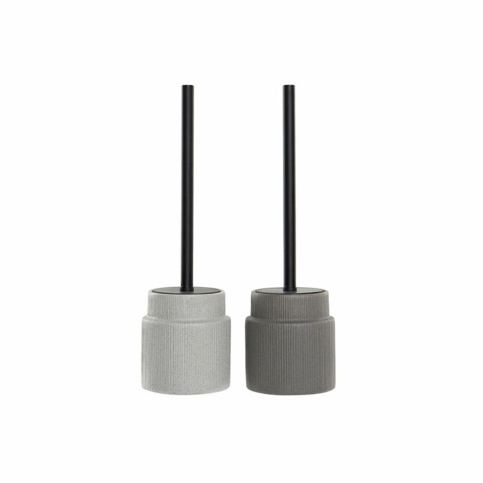 DKD Home Decor Escobillero de Baño Scandi Blanco y Gris Pro Design de Gres y Acero, Gris Claro y Oscuro, 10x39x10 cm (2 Unidades) DKD Home Decor Escobillero de Baño Scandi Blanco y Gris Pro Design de Gres y Acero, Gris Claro y Oscuro, 10x39x10 cm (2 Unidades)