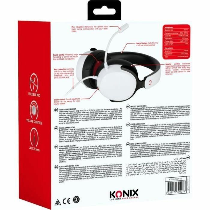 Konix Auriculares para juegos Nexus con cable para Nintendo Switch 2, altavoces de 40 mm, micrófono, jack de 3,5 mm, blanco 2 Konix Auriculares para juegos Nexus con cable para Nintendo Switch 2, altavoces de 40 mm, micrófono, jack de 3,5 mm, blanco 2