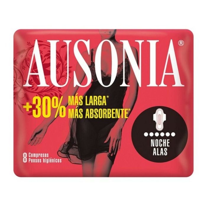 Compresas Con Alas Para Noche Ausonia (8 uds) Compresas Con Alas Para Noche Ausonia (8 uds)