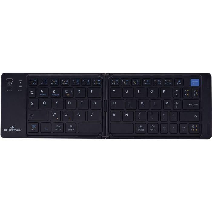 Teclado inalámbrico plegable - Ordenador, tableta, smartphone, TV - Teclas de tijera - BLUESTORK - KB-MINI-FOLD/FR - AZERTY - Negro 1