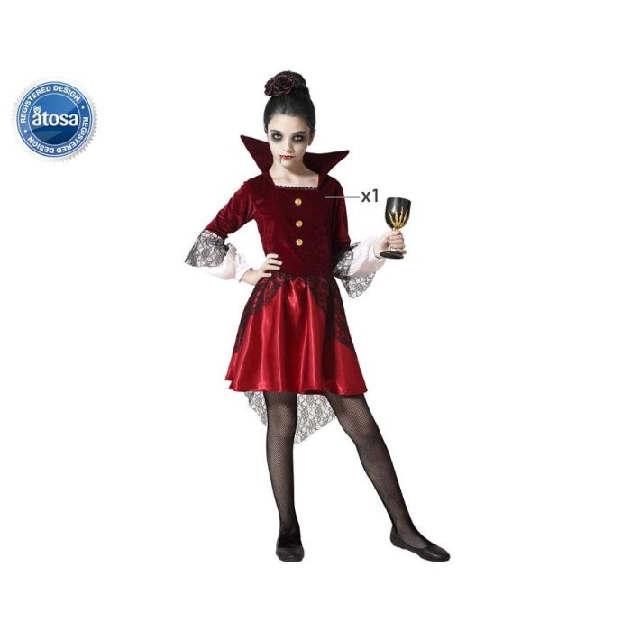 Disfraz Vampiresa Borgoña Niña Infantil 10-12 Años Disfraz Vampiresa Borgoña Niña Infantil 10-12 Años