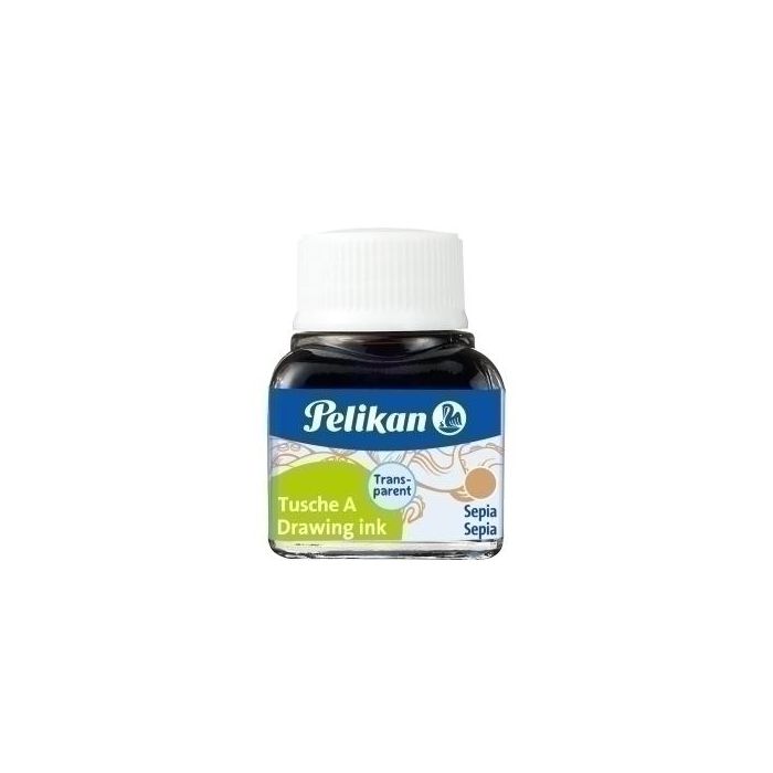 Pelikan Tinta china Sepia 10 ml para dibujo y pintura, apta para tiralíneas, plumillas y pinceles, fluida e indeleble