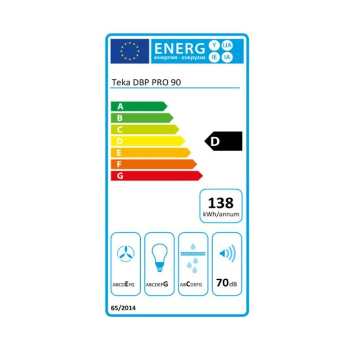 Campana Convencional Teka DBP90PRO 90 cm 613 m3/h 68 dB 236W Acero 1 Campana Convencional Teka DBP90PRO 90 cm 613 m3/h 68 dB 236W Acero 1