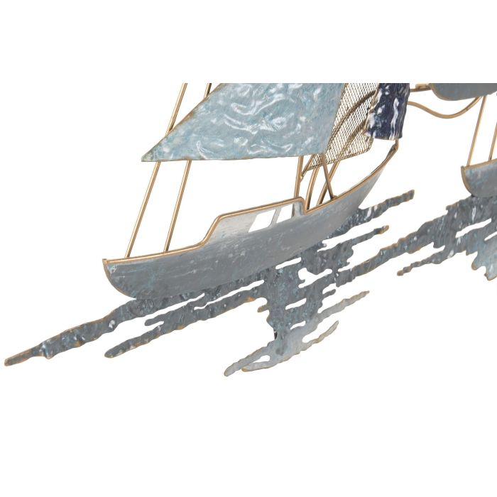 Decoracion Pared Atlantico DKD Home Decor Azul Marino Dorado 4 x 59 x 83 cm (2 Unidades) 1