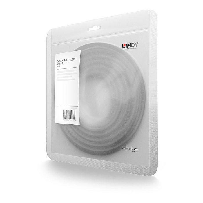 Lindy Cable de Red Cat.6A S/FTP LSZH 5m Gris para 10 Gigabit Ethernet (10GBase-T) hasta 500MHz, Contactos Dorados 2