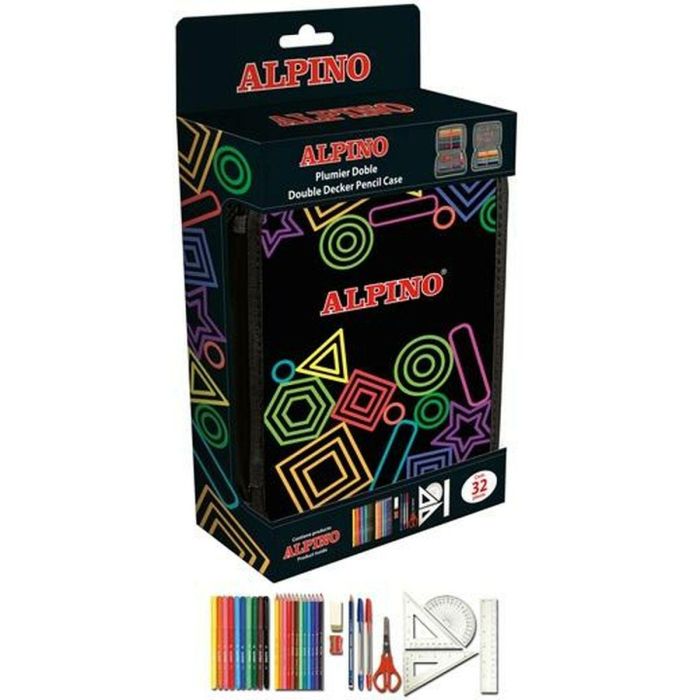 Plumier Doble Alpino Multicolor 32 Piezas (12 Unidades) 1