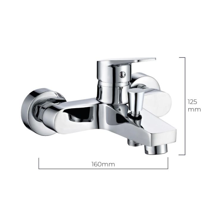 Edm Grifo monomando de bañera empotrado serie Altea, cromado, cuerpo de latón, cartucho cerámico, ref.01189 y 01656 1