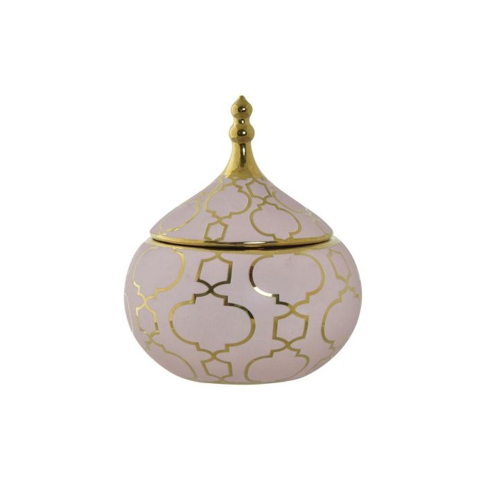 Joyero Oriental DKD Home Decor Rosa Dorado 14 x 17 x 14 cm Joyero Oriental DKD Home Decor Rosa Dorado 14 x 17 x 14 cm