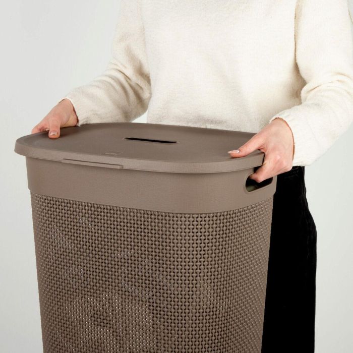 Cesto para la Ropa Curver Marrón Plástico 55 L 44 x 61 x 35 cm (8 Unidades) 4
