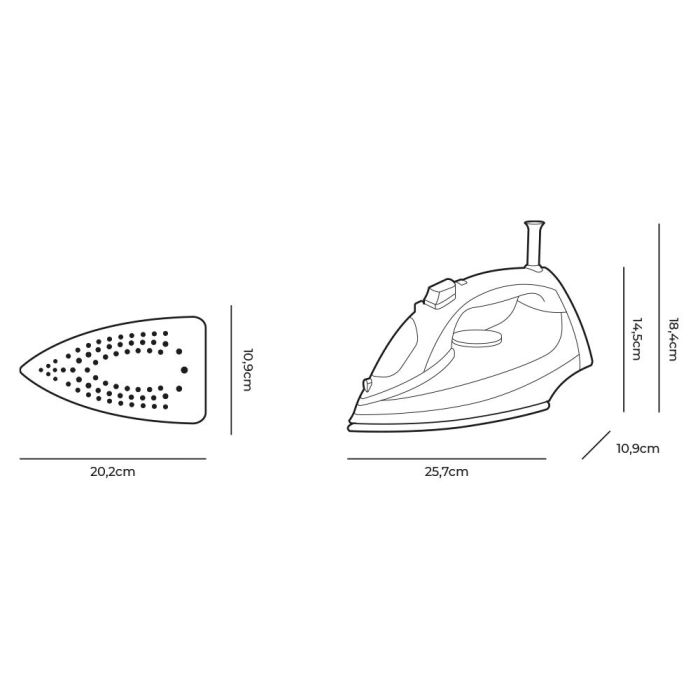 Plancha de vapor 2000w 220-240v modelo pequeño edm 8