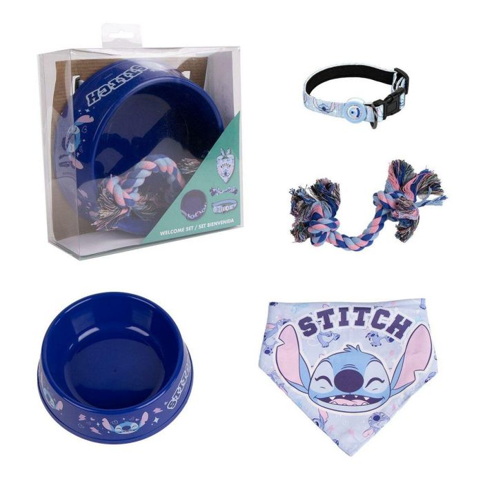 Set para mascotas bienvenida stitch 21.0 x 21.0 x 8.8 cm