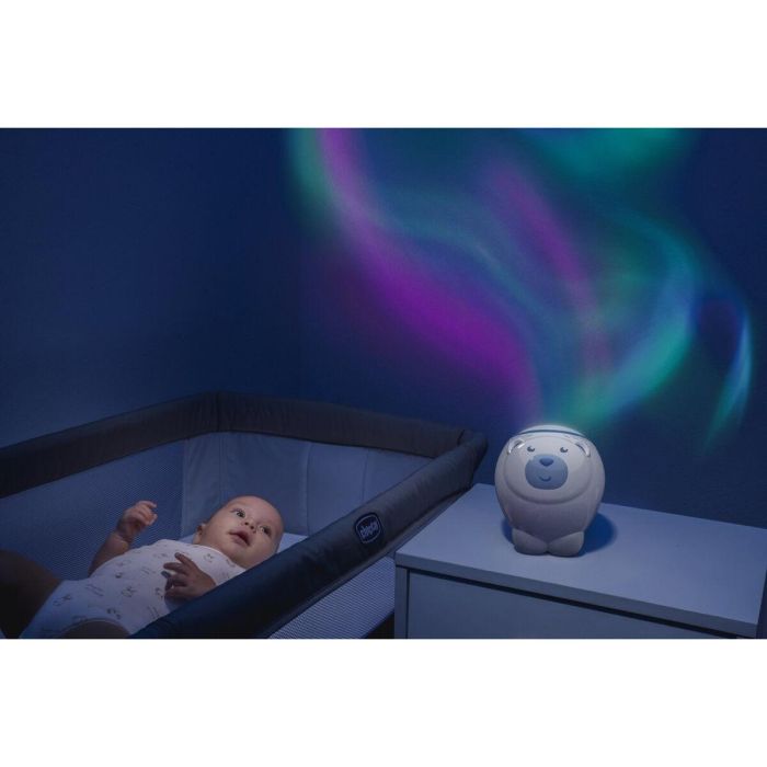 Chicco Proyector Oso Polar Rosa 2 en 1 con Luces y Música Personalizables para Bebés +0 Meses, Pilas AAA, 13x13x14.5 cm 1