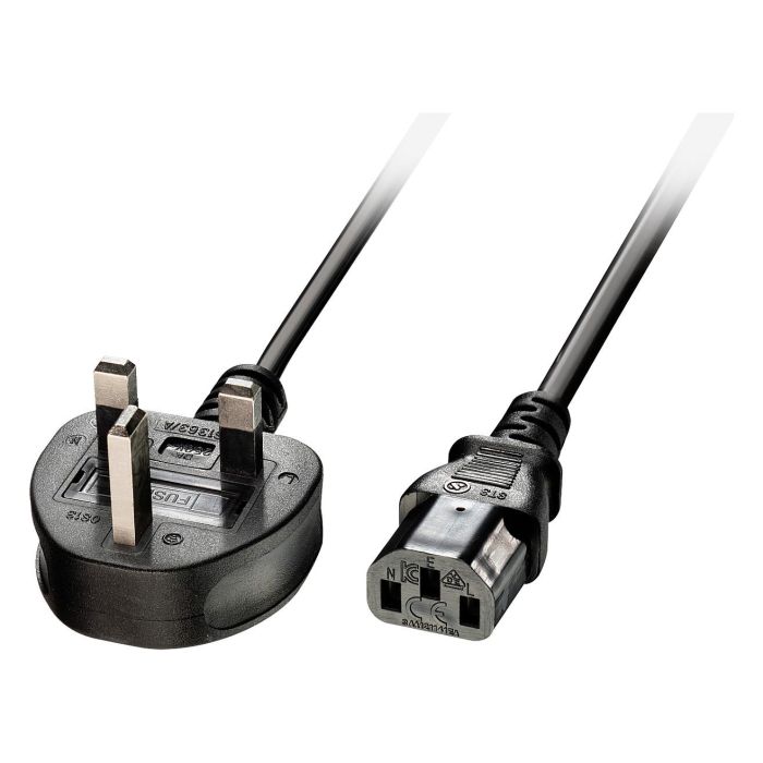 Lindy Cable de Alimentación con Enchufe UK de 3 Pines a IEC C13, 2m 1