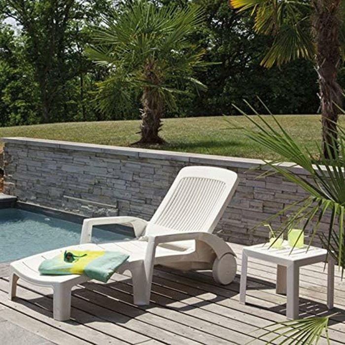 Mesa de centro - GROSFILLEX - Miami - Blanco - 40x40 - Resina 1 Mesa de centro - GROSFILLEX - Miami - Blanco - 40x40 - Resina 1