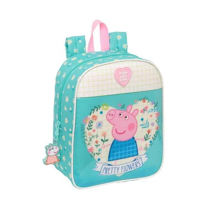 Mochila Infantil Peppa Pig Pretty flowers Amarillo Menta 22 x 27 x 10 cm