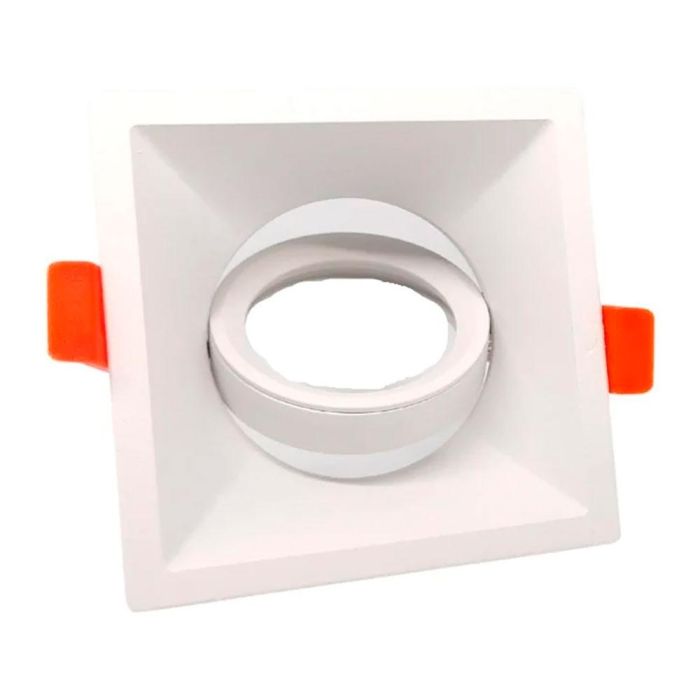 F-Line Aro Halógeno Basculante de Empotrar Cuadrado Blanco para Bombilla GU10 90x90x42mm