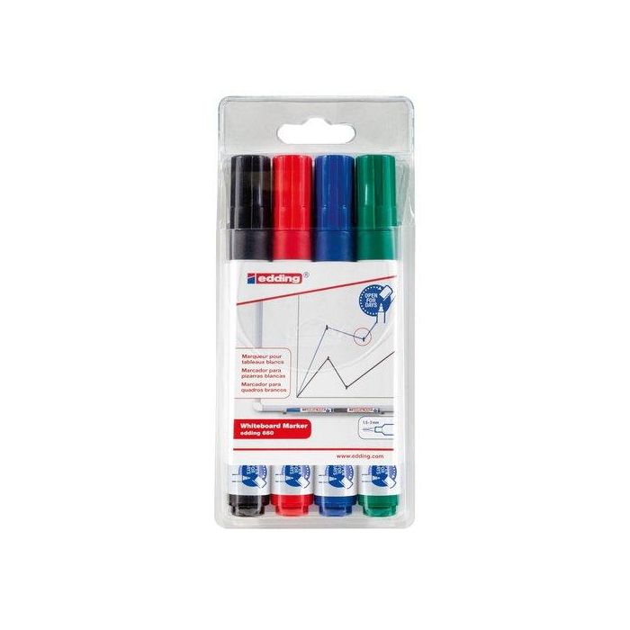 Marcador Pizarra Edding 660 Conico Bolsa De 4