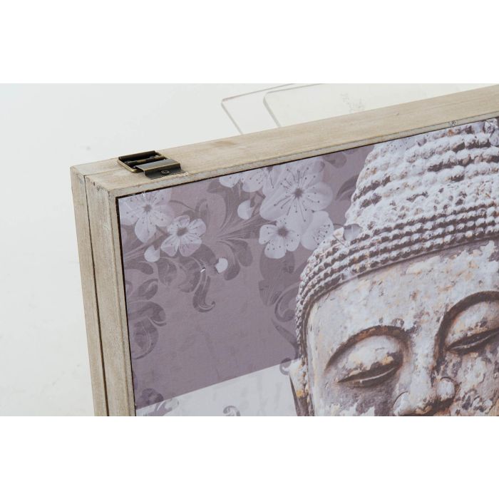 DKD Home Decor Tapa Contador Decorativa Oriental con Buda, de MDF Gris, 46,5 cm Ancho x 6 cm Profundo x 31 cm Alto, Pack de 2 Unidades 1