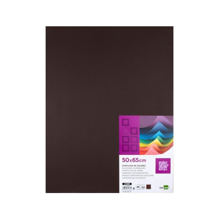 Cartulina Liderpapel 50x65 cm 240 gr-M2 Marron Paquete De 25 Hojas 1