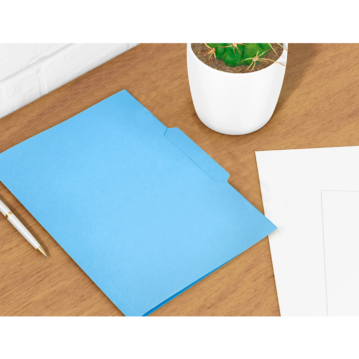 Liderpapel Subcarpeta Cartulina Folio Pestaña Central 240g/m2 Azul 8