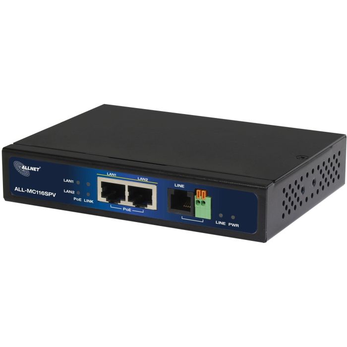 Z ALLNET ISP Bridge Modem VDSL2 mit Vectoring/Point-to-Point Slave-Modem & 2x PoE IEEE802.3at Ports unmanaged ALL-MC116SPV-VDSL2 0 Z ALLNET ISP Bridge Modem VDSL2 mit Vectoring/Point-to-Point Slave-Modem & 2x PoE IEEE802.3at Ports unmanaged ALL-MC116SPV-VDSL2 0