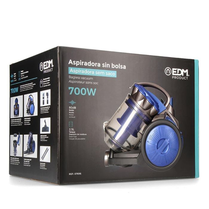 Edm Aspiradora sin Bolsa Multiciclónica Clase A 700W 2.5L 6