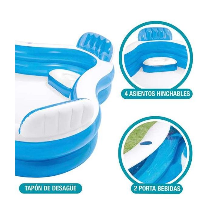Piscina hinchable con 4 asientos (capacidad 990 litros) 229x229x66 cm 6 Piscina hinchable con 4 asientos (capacidad 990 litros) 229x229x66 cm 6
