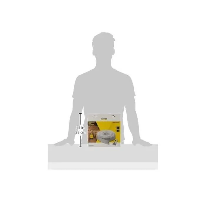 Karcher Kit de manguera plana textil 10 m x Ø 1''1/4 (32 mm) para bombas de descarga, flexible, con abrazadera de acero inoxidable, máx. 5 bares 4