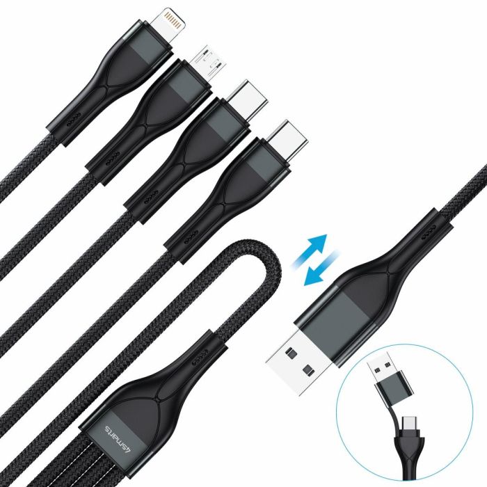 4smarts USB-C/A Multi-Ladekabel 4in2 1.2m. schwarz 2