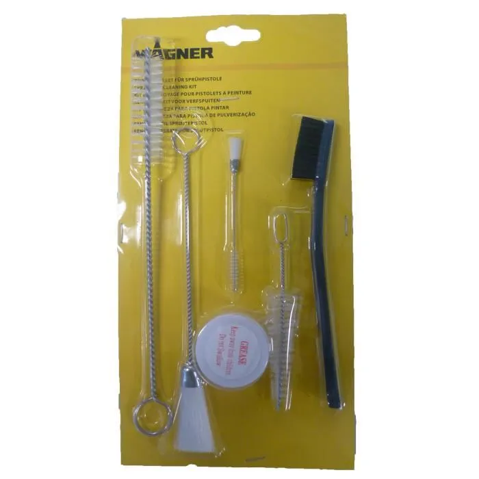 Wagner Kit de Limpieza para Pistola de Pintura con 2 Cepillos y 3 Pinceles, Incluye Grasa para Lubricación 0 Wagner Kit de Limpieza para Pistola de Pintura con 2 Cepillos y 3 Pinceles, Incluye Grasa para Lubricación 0