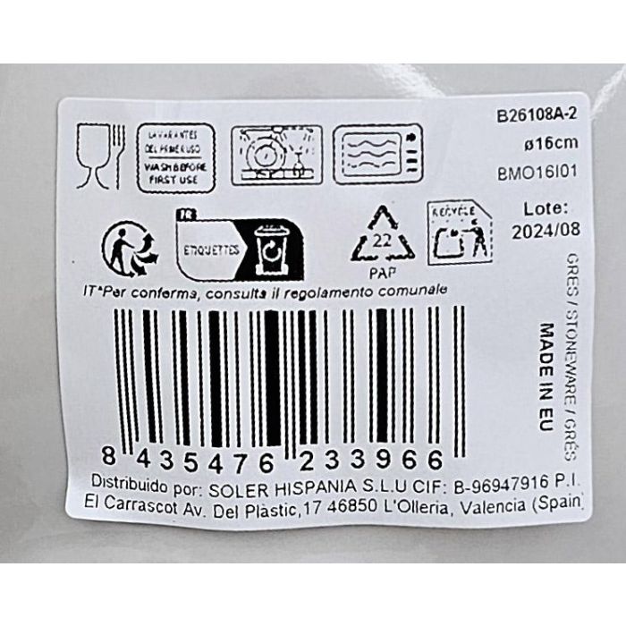 La Mediterranea Bol Irys Monaco Brillo 16 cm Ø16x16x7 cm (24 Unidades) 2