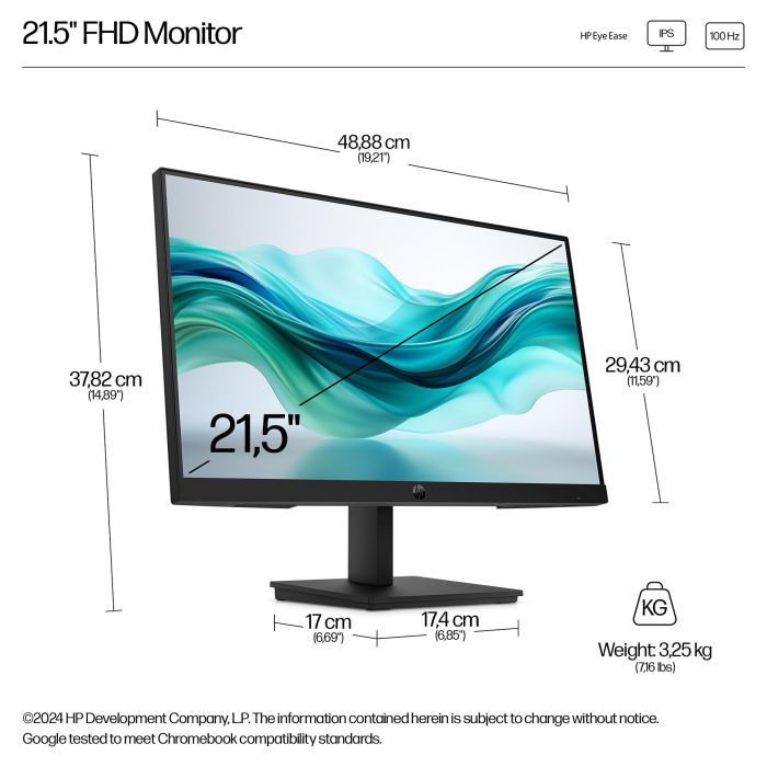 HP Monitor 9U5B0UT 21.5 pulgadas FHD IPS 100Hz Antirreflectante