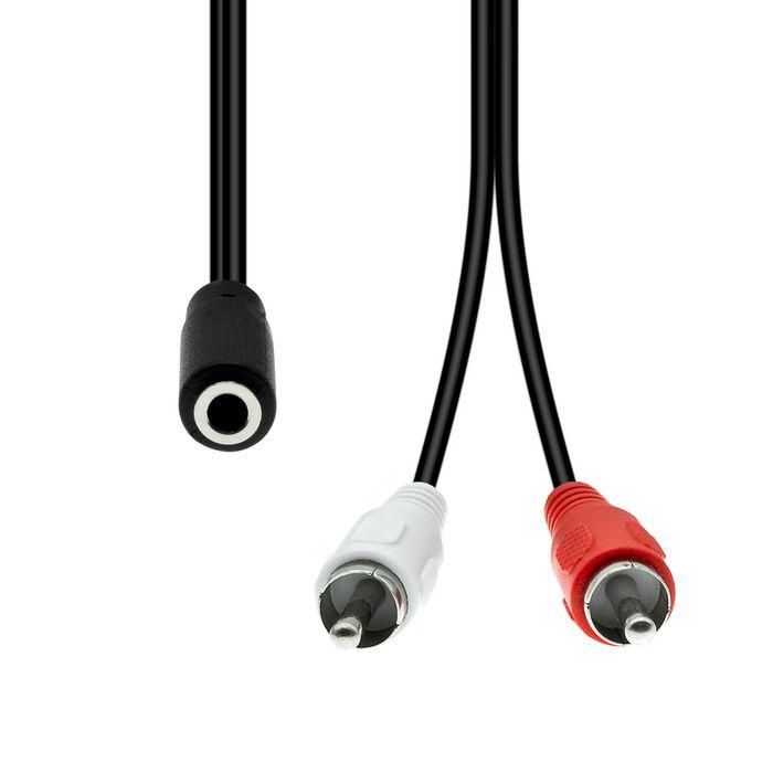 ProXtend Mini-Jack 3-Pin to 2 x RCA Cable F-M Black 20cm ProXtend Mini-Jack 3-Pin to 2 x RCA Cable F-M Black 20cm