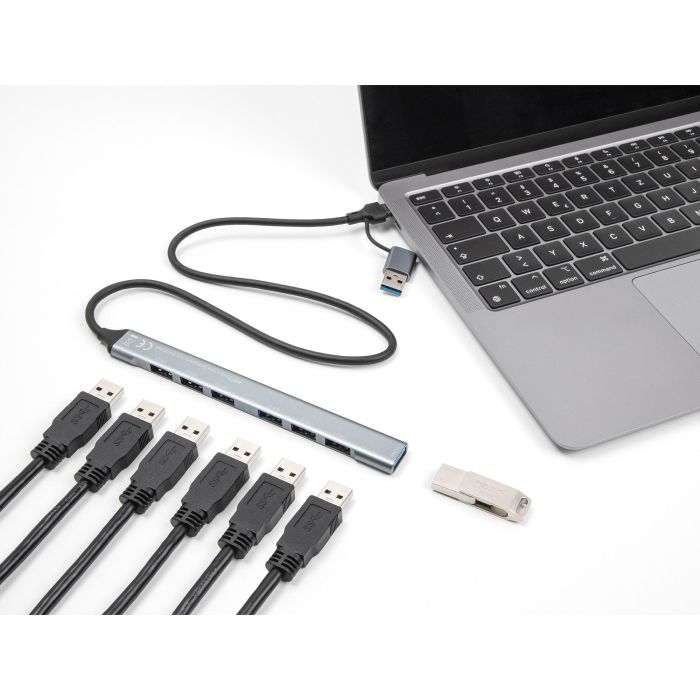 DELOCK 7 Port Slim USB Hub mit USB Type-C oder USB Typ-A zu 1 x USB 5 Gbps Typ-A + 6 x USB 2.0 Typ-A 2 DELOCK 7 Port Slim USB Hub mit USB Type-C oder USB Typ-A zu 1 x USB 5 Gbps Typ-A + 6 x USB 2.0 Typ-A 2