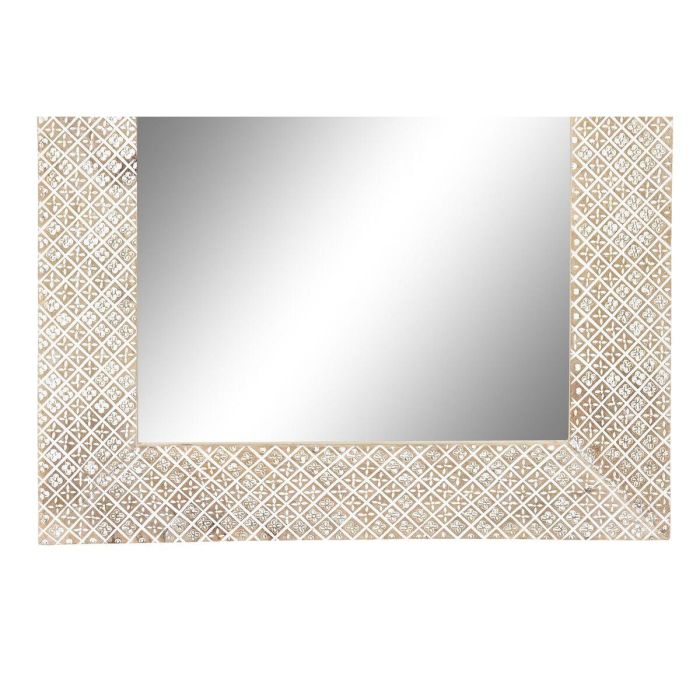 Espejo de pared DKD Home Decor Natural Blanco Madera de mango (76,5 x 3 x 122 cm) 1 Espejo de pared DKD Home Decor Natural Blanco Madera de mango (76,5 x 3 x 122 cm) 1