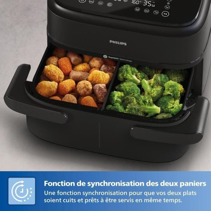 Philips Freidora de aire XXL NA351/00 - Doble Tanque 7,1 L - 2450 W - 6 Ajustes Preestablecidos 2 Philips Freidora de aire XXL NA351/00 - Doble Tanque 7,1 L - 2450 W - 6 Ajustes Preestablecidos 2
