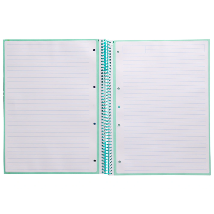Antartik Cuaderno espiral micro A4, tapa forrada, 80 hojas, 90 gr, impresión horizontal, 4 taladros, banda, color menta 4