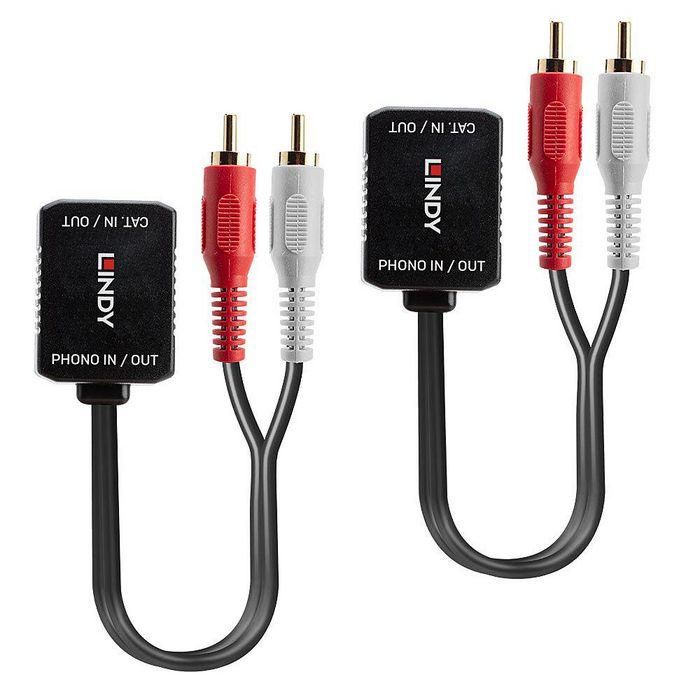 Lindy Extensor de Audio Analógico Estéreo Phono Cat.6 500m Compacto, Sin Alimentación Adicional 1 Lindy Extensor de Audio Analógico Estéreo Phono Cat.6 500m Compacto, Sin Alimentación Adicional 1