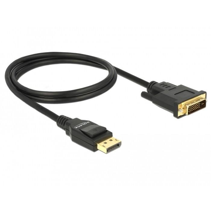 DeLOCK Kabel Displayport 1.2 macho a DVI 24+1 macho Pasivo 1 m negro