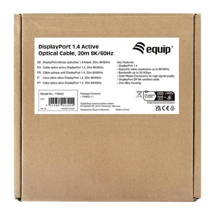 Equip Cable Displayport 1.4 119442 8K 20m Macho - Macho Óptico Activo 5