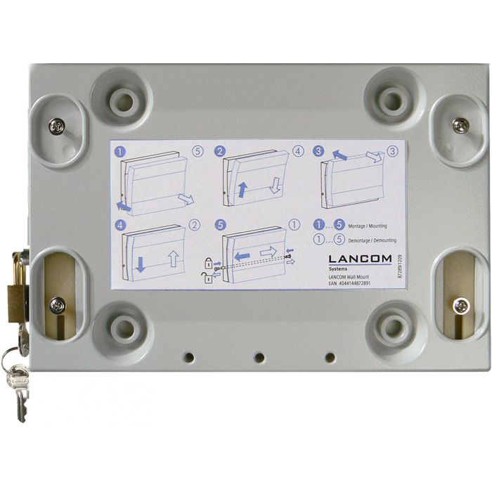 LANCOM Soporte de Pared Gris para Routers/WLAN 1800EF, 17xx, 1650E, WLC-30/60 - Montaje Horizontal/Vertical