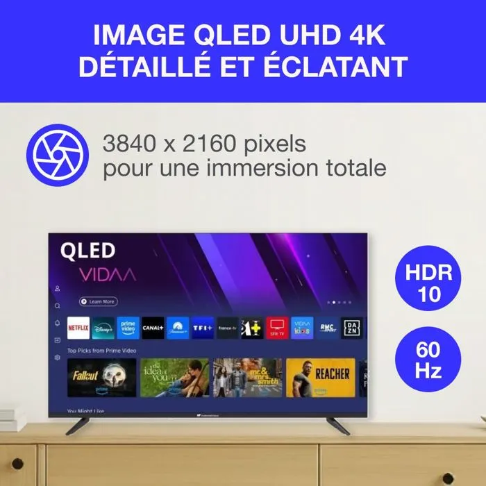Continental Edison CELED43SVQLD25B6 Televisor QLED 43'' (109 cm) UHD 4K 3840x2160 SMART VIDAA 3xHDMI 2xUSB 5