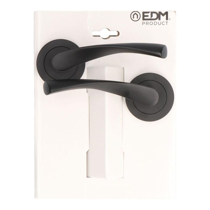 Edm Juego roseta 707 negro aluminio ø 50 mm Edm Juego roseta 707 negro aluminio ø 50 mm
