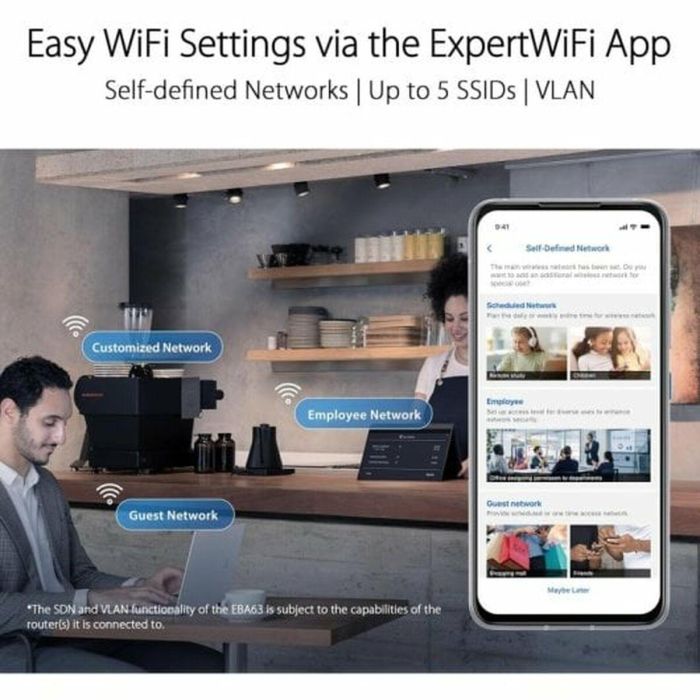 ASUS EBA63 Access Point WiFi AX3000 Dual-band PoE Blanco 2402 Mbit/s 6 ASUS EBA63 Access Point WiFi AX3000 Dual-band PoE Blanco 2402 Mbit/s 6