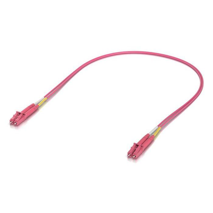 Ubiquiti Cable Patch Fibra Óptica OM4 Multimodo LC UPC Dúplex para Interiores - 0.5m, Pack de 50 Unidades, Rosa