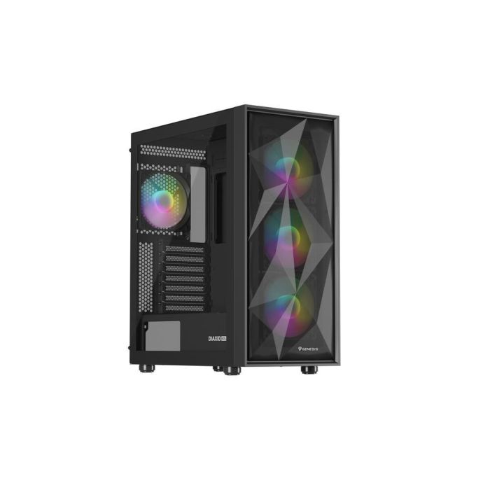 Genesis Diaxid 605 Caja Gaming Midi Tower, ATX/Micro-ATX/Mini-ITX, Cristal Templado, 4 Ventiladores ARGB, USB 3.0/3.1 Tipo-C 3