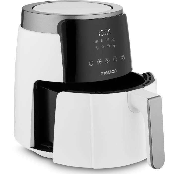 Freidora de aire caliente - MEDION - MD13030 - Digital - Airfryer - 1500 vatios - Temporizador de 60 minutos - Hasta 200 °C - 4,7 L - Blanco 2