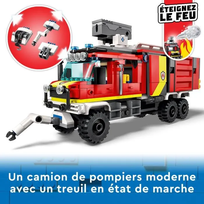 Lego CITY 60374 El camión de intervención de los bomberos, Juguete con drones modernos y figuras 4