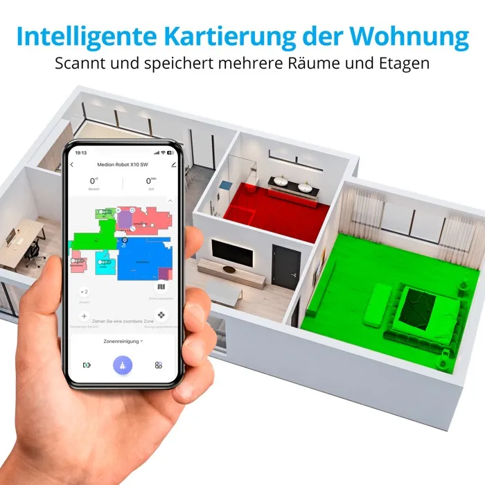 Medion MD11782 X10 SW Robot Aspirador - 120 min - 2700 Pa - 400 ml - Blanco 5 Medion MD11782 X10 SW Robot Aspirador - 120 min - 2700 Pa - 400 ml - Blanco 5